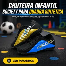 Chuteira Infantil Para Quadra Sintética | Ideal Para Pequenos Craques Jogarem Com Estilo | COMPRA JÁ