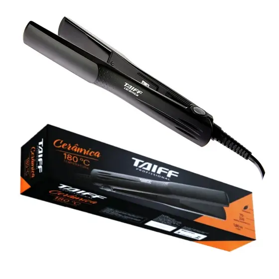 Prancha Chapinha Alisadora de Cabelo Taiff Cerâmica 180ºC Preta 110V/220V Bivolt
