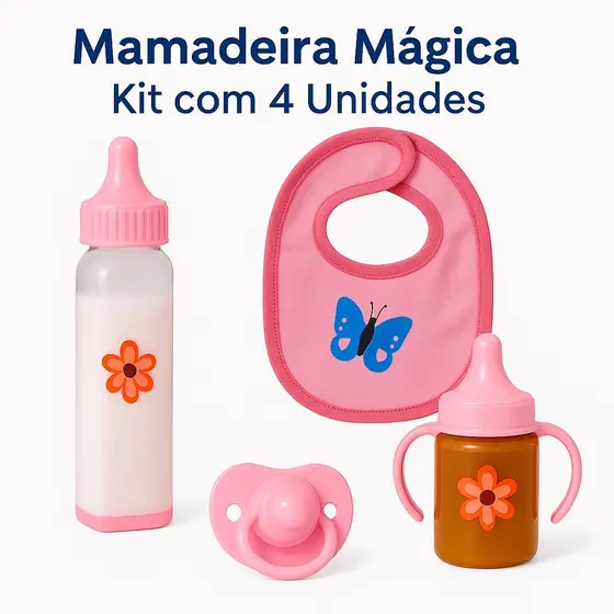 Mamadeira Mágica Boneca Leite Chocolate Kit Ark Toys