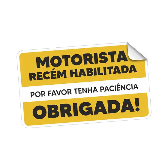 Nova Motorista Recém Habilitada Tenha Paciência Aviso Carro