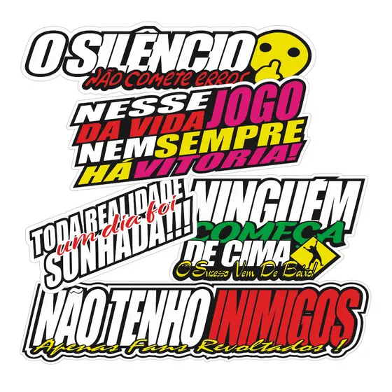 Cartela De Adesivo Carro Tuning Caminhão Moto Bike Frase 03