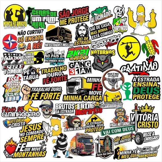Kit 10 Super Cartelas De Adesivos Carro Moto Caminhão Bike D