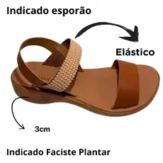 SANDALIA TERRA E AGUA CONFORTAVEL FEMININO ANATOMICO ANABELLA ESPORAO FASCITE PLANTAR - 479002