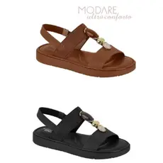 Sandália Modare Flat Ultraconforto Pedraria Ortopédica Elástico