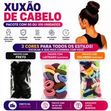 Rabicó Xuxão para Cabelo 50 ou 100 Peças – Elástico Resistente e Confortável | Rabico Delta