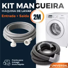 Kit (2 Metros) Mangueira Entrada + Saida maquina de lavar - universal - todos os modelos