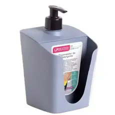Dispenser Porta Detergente e Esponja Cinza LP House 610 ml
