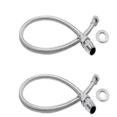 Kit 2 Engates Mangueira Flexível Trançado Aço Inox 40cm Par
