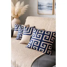 Capas de Almofada 45x45 Linho Azul | Almofada Decorativa Estampada HD | Capa para Sofá Sala | Kit com 2 ou 4