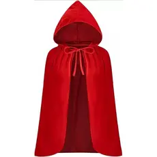 Capa Chapeuzinho Vermelho Curta com Capuz Adulto Cetim