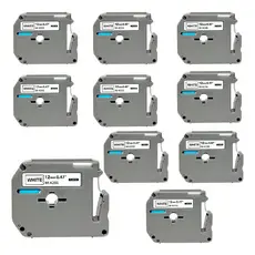 10 Fita Compatível Etiquetador Brother Mk231 12mm Pt80-70-90 Cor Branco
