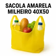 Sacolas Plásticas Amarelas 40x50cm Reforçadas Milheiro com 1000 Unidades