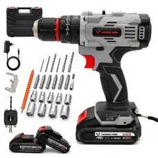 Kit 48V Parafusadeira Furadeira e Chave De Impacto 85 N.M Com 2 Baterias Completo Acessórios