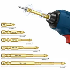 Kit 6 Bits Ponteiras Phillips PH2 Magnéticas de Impacto