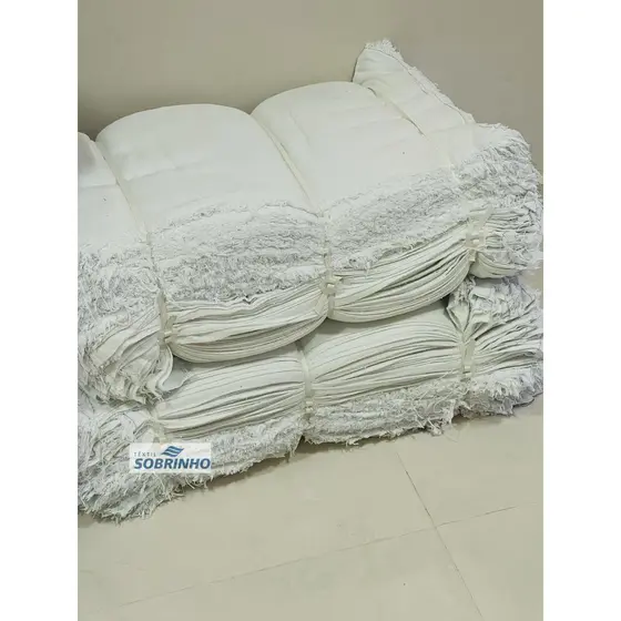 Pano De Chão Alvejado Branco Kit Com 10 Peças .