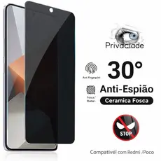 Película Cerâmica Fosca Privacidade Xiaomi Redmi 12 13 Poco M6 4G M6Pro 5G Proteção Tela Anti Espião