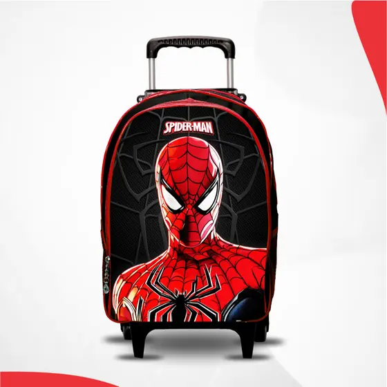 Mochila Escolar Infantil Rodinha - Aranha - Menino - Reforçada - Juvenil