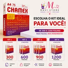 Papel A4 Chamex Original 75g Branco | KIT 300, 600, 900, 1200 Folhas