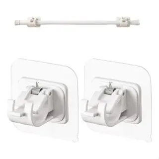 Kit Varão com Suporte Autocolante para Porta Banheiro Cozinha Prático sem Furos