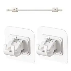 Kit Varão com Suporte Autocolante para Porta Banheiro Cozinha Prático sem Furos