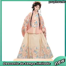 Novo estilo Original ming-Made Hanfu feminino gola alta Pipa manga cavalo rosto saia grande ming senhora Hanyang descont