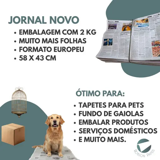 Jornal Grande para pet 2KG Sem Uso Limpo Jornal de Verdade Produto De Primeira