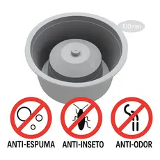 Adaptador para Ralos e Porta Grelhas Astra - Cinza, 10cm, Neutraliza Odores