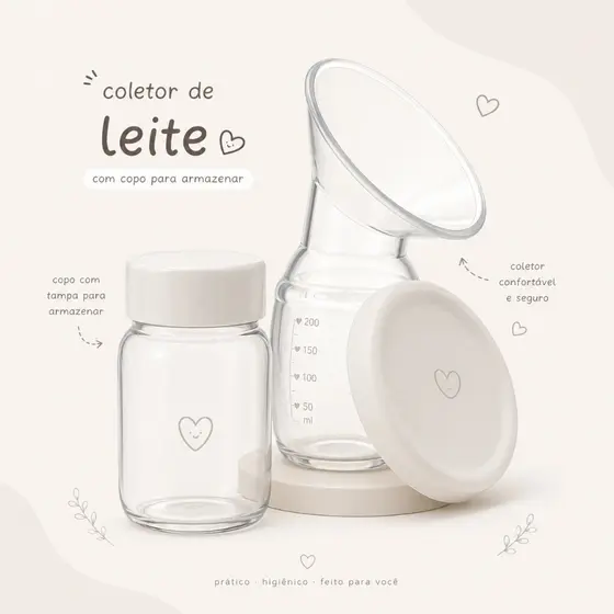 Copo Extrator Coletor De Leite Materno Silicone Atoxico Bpa Free / Pote Armazenamento 150ML