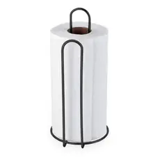 Suporte Porta Rolo Papel Toalha Vertical De Mesa Metal Preto