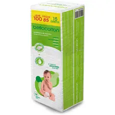 Algodão Quadrado Baby Maxi Bellacotton Pacotão Biodegradável - 100 Unidades
