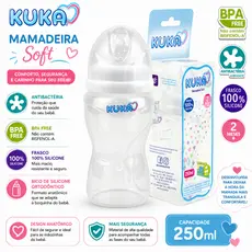 Mamadeira Kuka Soft 100% Silicone 250ml – Bico Ortodôntico (6m+)