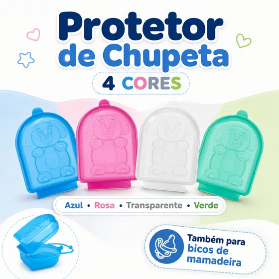 Porta Chupeta e Protetor de Bico de Mamadeira Pepeta - Higiênico