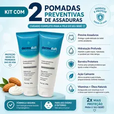 Kit 2 Pomadas para Assaduras Dermadult 120g Proteção Calmante e Hidratante Infantil