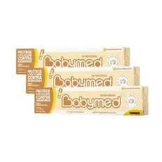 Kit 3 Pomadas Babymed Amêndoas 45g - Proteção Preventiva contra Assaduras