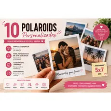 10 Polaroids Personalizadas 5x7 | Revelação de Fotos | Papel Fotográfico Premium | Envie Suas Fotos
