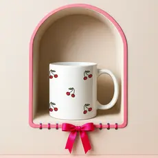 Caneca Xicara Porcelana 325ml Cerejas Personalizada Casa Decoração Presente Pinterest Enxoval