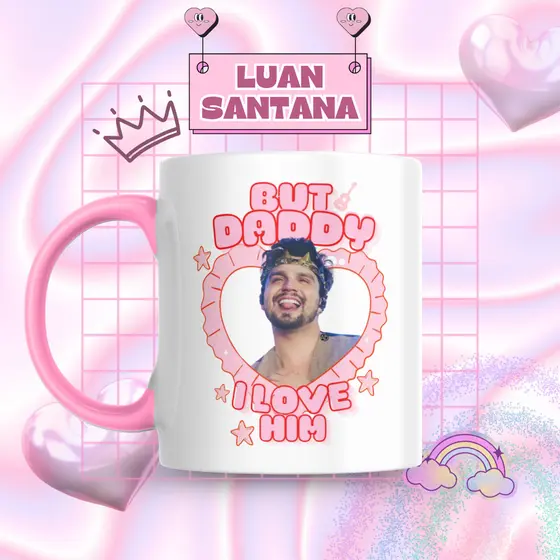 Caneca Xicara Porcelana 325ml Luan Santana Luanetes Fã Personalizada Presente Decoração Casa