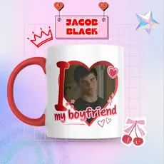 Caneca Xicara Porcelana 325ml Jacob Black Crepúsculo Fã Personalizada Presente Decoração Casa