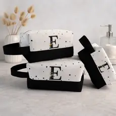 1unid Necessaire Com alça Personalizada com inicial Necesser Viajem Necesserie Ogranizadora Maquiagem Bolsinha Com Alça