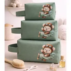 3 Bolsa Necessaire  Organizador de Maternidade Infantil Com Alça Necessaire de bebê Menina Menino