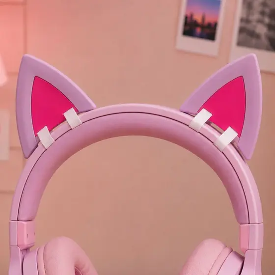 Orelha De Gato Kawaii Para Fone De Ouvido Acessório Headset
