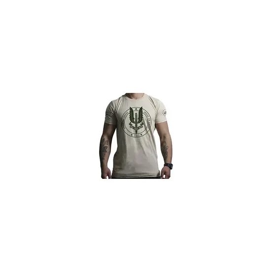 Camiseta Masculina Britânica SAS Special Air Service Zombie bege XG