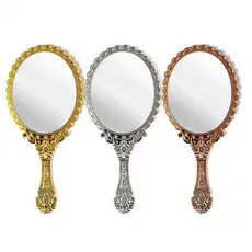 Espelho De Mão Princesas Maquiagem Cílios Vintage Provençal Dourado /Prata Decoração Mesa Princesa Festa lembrancinha