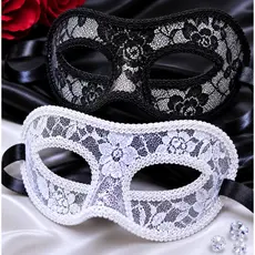 2 Máscaras de Renda Veneziana Feminina Masculina Para Festa Baile
