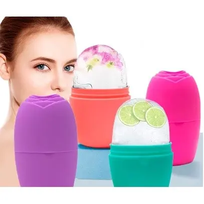 Molde de Gelo Facial Silicone Massageador Facial Reutilizável Ice Roller Anti Inchaço Skincare