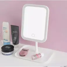 Espelho de mesa Retangular/ Redondo para maquiagem Skincare com luz de LED