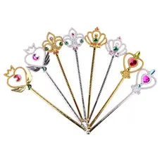 Kit 12 Varinha Magica de Princesa Fada Dourado ou Prata Festa Infantil Fantasia Cosplay 30cm Lembrancinha menina