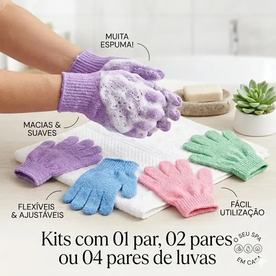 Luva Esfoliante para banho Limpeza Profunda Spa