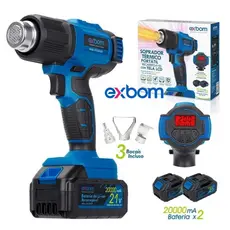 Soprador Térmico Portátil Recarregável 320W Com 2 baterias + Bicos MQL-ST5500 Exbom