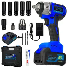 Chave de impacto intercambiável regarregável Sem Fio 3500 RPM 48V MQL-CI6480 EXBOM